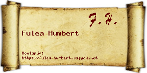 Fulea Humbert névjegykártya